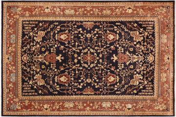 handmade Traditional Kafkaz Chobi Ziegler Blue Brown Hand Knotted RECTANGLE 100% WOOL area rug 10 x 14